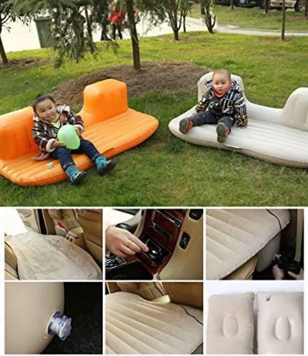 Portable Automatic Inflatable Bed, Suitable for Most Cars Rear Seat, for Self-Inflating Air Mat,Outdoor for Camping Bed,T1-Gray