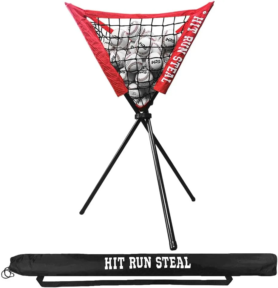 Portable Baseball/Softball Ball Caddy Stand (with Carry Bag) Quick Setup - Holds Full Buckets of Baseballs or Softballs for Consistent Pitching and Batting Practice - Train Smarter, Play Better