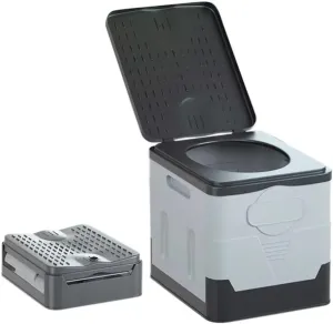 Portable Car Camping Toilet, Folding Travel Bucket with Lid, Emergency Outdoor Restroom trash can