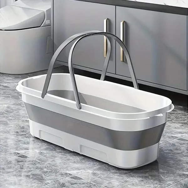 Portable Foldable Bucket, Collapsible Plastic Bucket For House Cleaning, Camping, Multi-Purpose Rectangular Handy Basket For Cleaning Mop