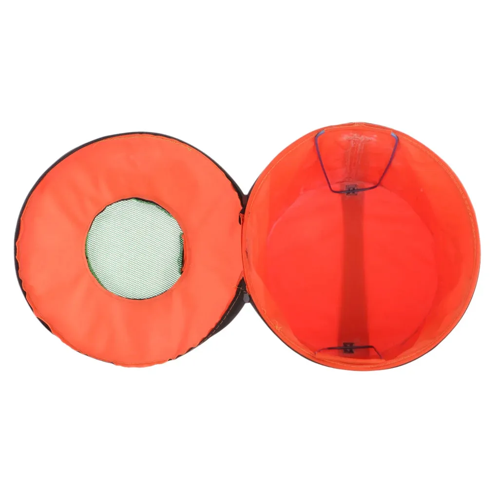 Portable Foldable Canvas Fishing Bucket Live Fish Water Storage Outdoor Camping Water Bag with Mesh Cover Fishing Accessories