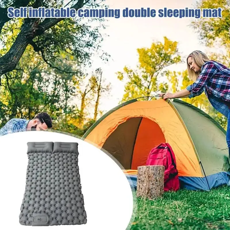 Portable Inflatable Camping Mattress with Built-in Pump & Pillow