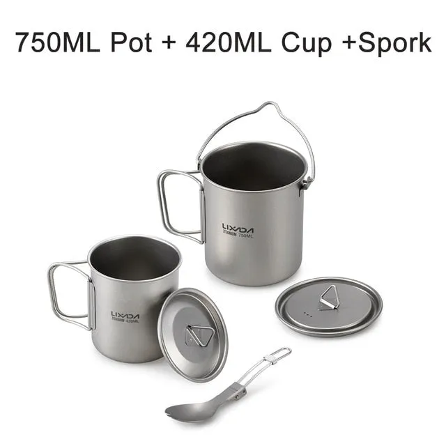 Pot Advanced 750ml Pieces Cup Water 3 Titanium Curated selection 420ml