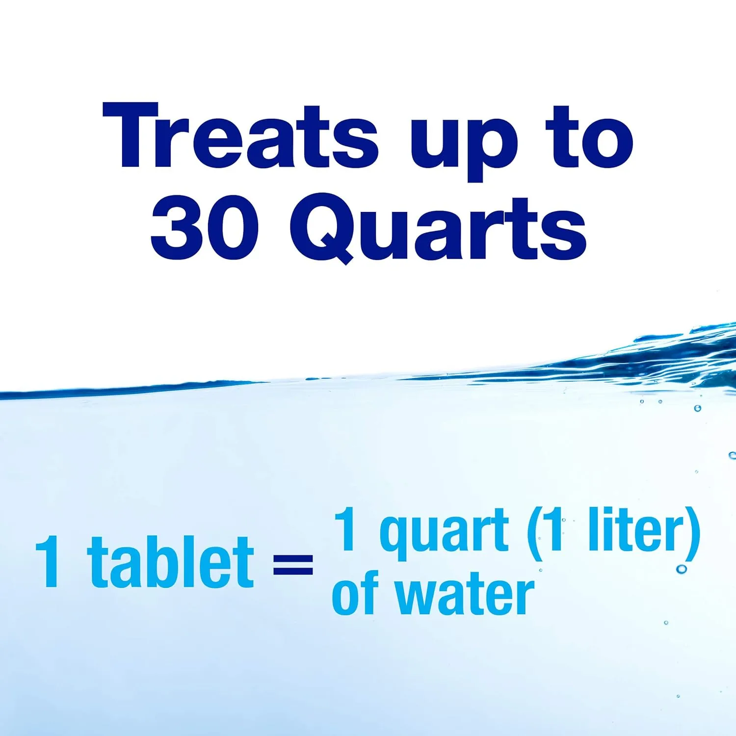 potable aqua Chlorine Dioxide Water Purification Tablets - 30 Count, Blue, (3093)