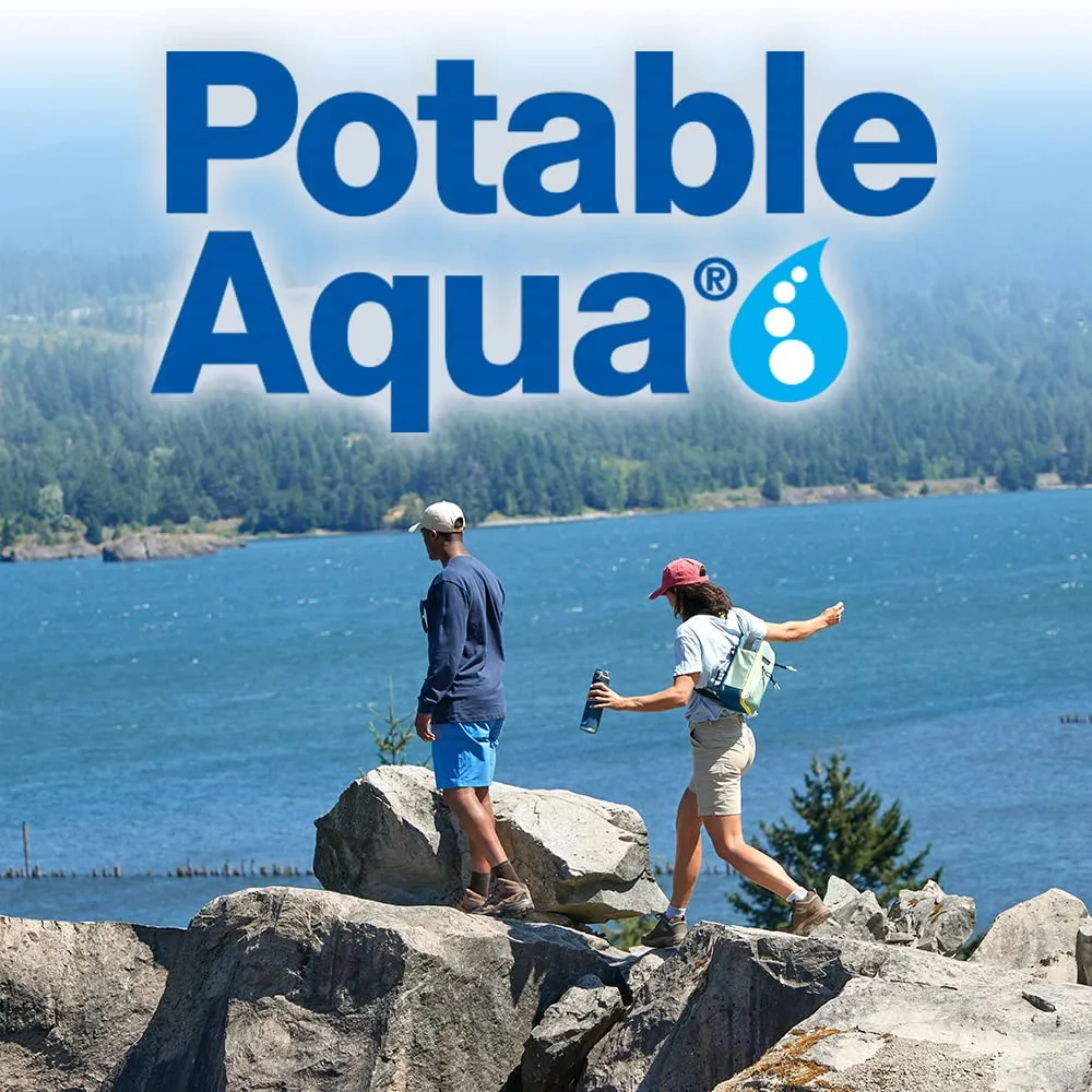 potable aqua Chlorine Dioxide Water Purification Tablets - 30 Count, Blue, (3093)