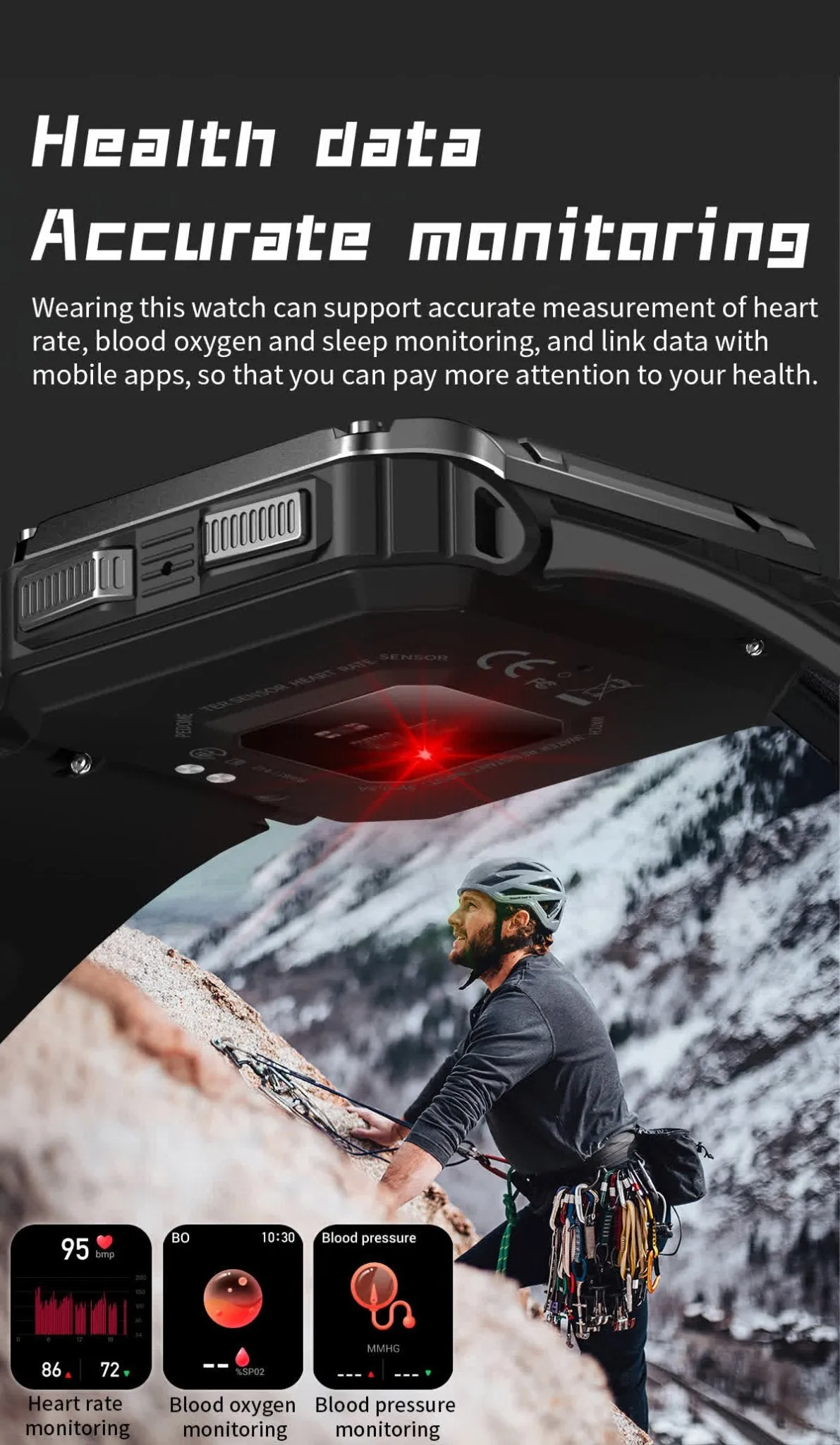 PowerSport 1.95in (50mm) Smart Watch | Large Screen | Waterproof IP68