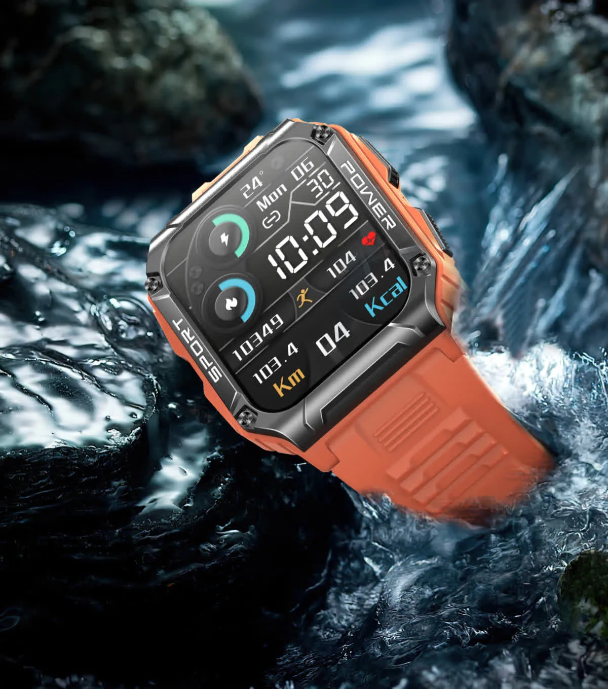 PowerSport 1.95in (50mm) Smart Watch | Large Screen | Waterproof IP68
