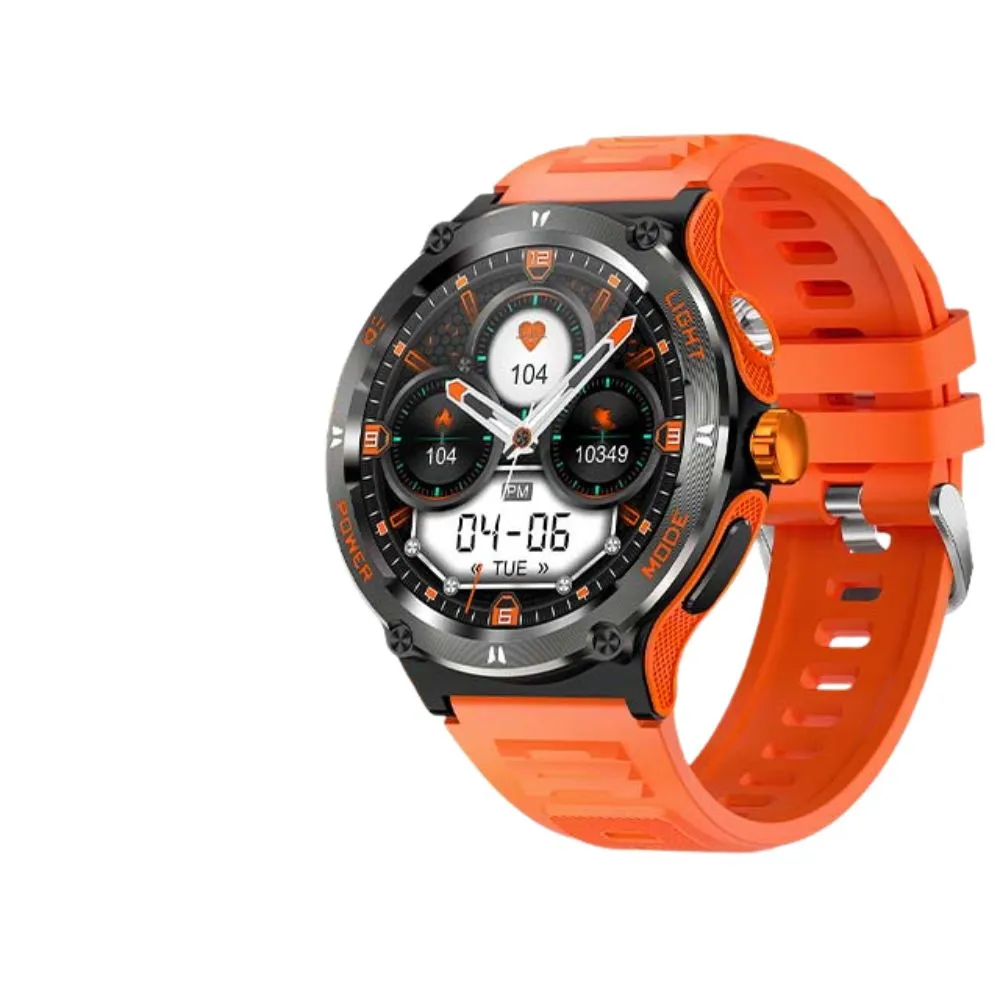 Premium Rugged Military Smartwatch for Men – 1.53" AMOLED, Bluetooth Call, GPS Tracker, 500mAh, 3ATM Waterproof, Outdoor Compass, Health Monitoring, Fitness Tracker