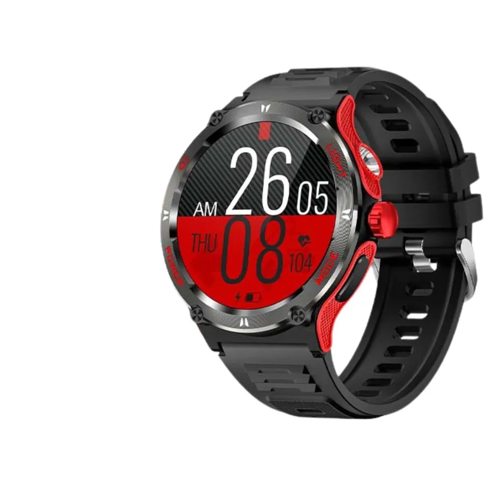 Premium Rugged Military Smartwatch for Men – 1.53" AMOLED, Bluetooth Call, GPS Tracker, 500mAh, 3ATM Waterproof, Outdoor Compass, Health Monitoring, Fitness Tracker