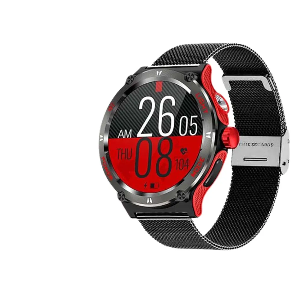 Premium Rugged Military Smartwatch for Men – 1.53" AMOLED, Bluetooth Call, GPS Tracker, 500mAh, 3ATM Waterproof, Outdoor Compass, Health Monitoring, Fitness Tracker