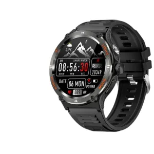 Premium Rugged Military Smartwatch for Men – 1.53" AMOLED, Bluetooth Call, GPS Tracker, 500mAh, 3ATM Waterproof, Outdoor Compass, Health Monitoring, Fitness Tracker
