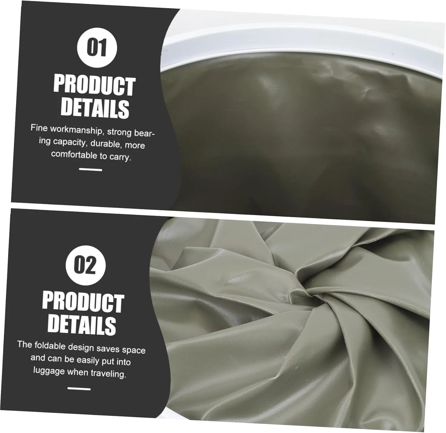 PRETYZOOM Collapsible Fabric Outdoor Water Storage Bucket 600d Oxford Cloth Portable for Hiking
