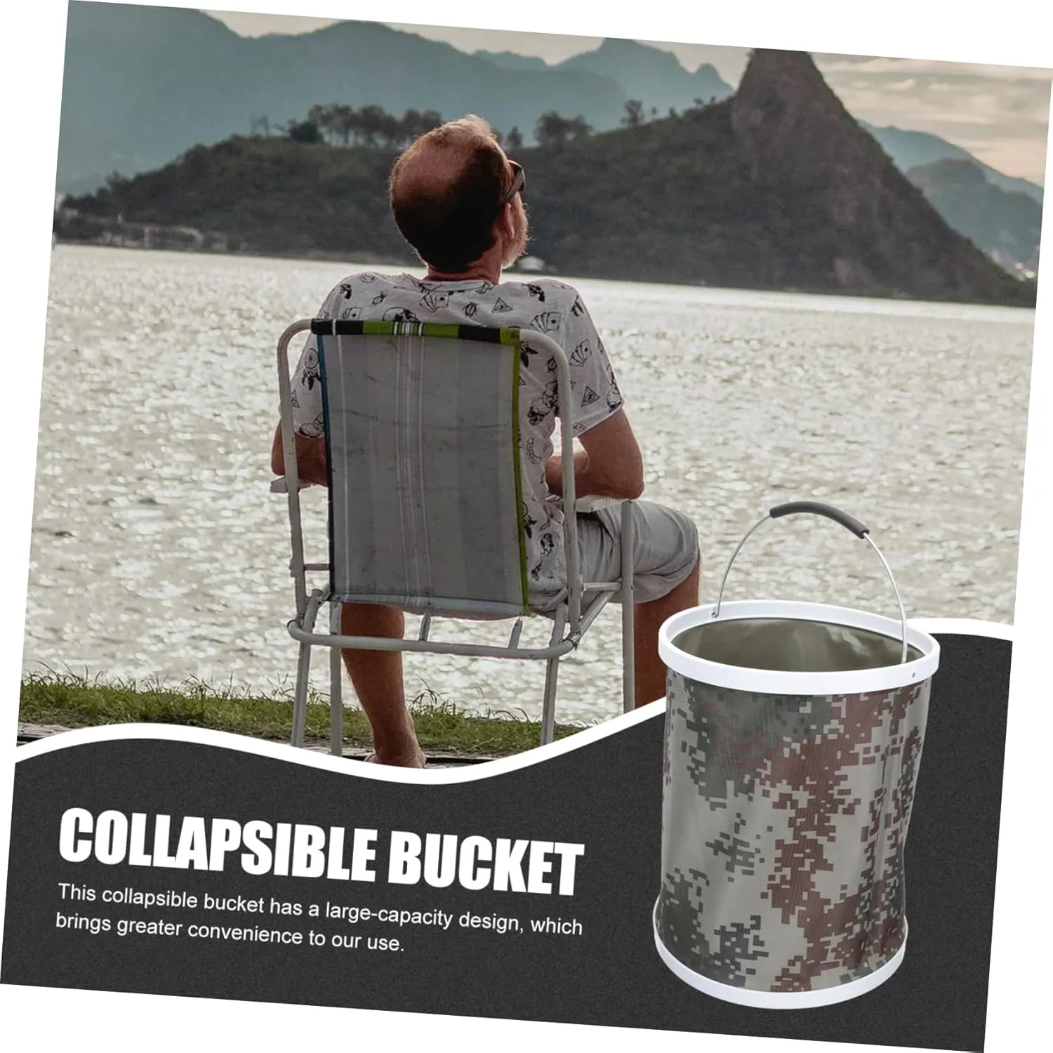 PRETYZOOM Collapsible Fabric Outdoor Water Storage Bucket 600d Oxford Cloth Portable for Hiking