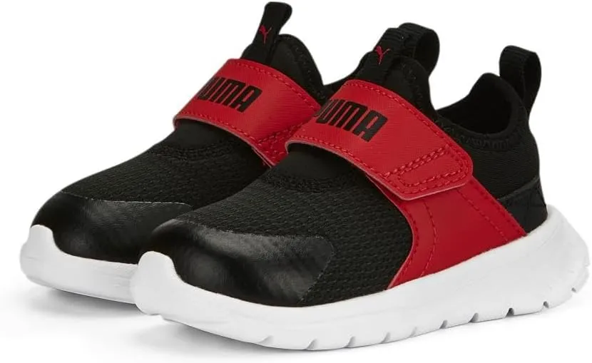 PUMA Unisex-Child Shoes Evolve Slip On Sneaker, Black-for All Time Red-White, 2 US Little Kid