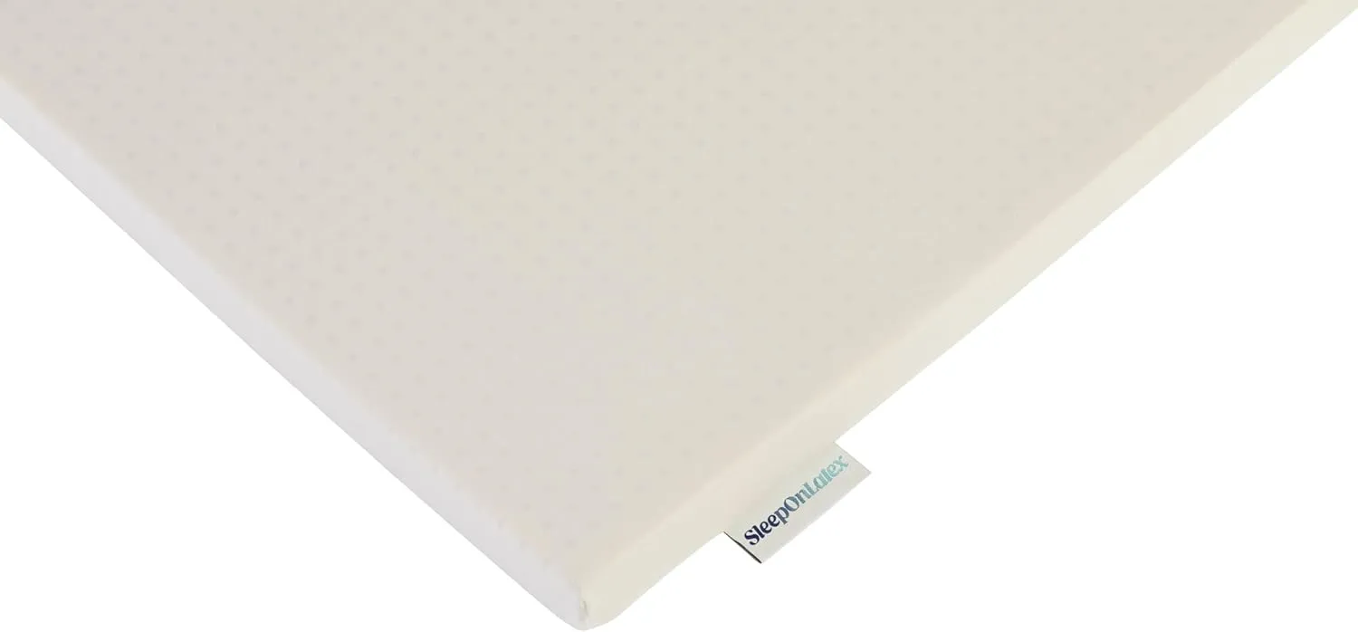 Pure Green Natural Latex Mattress Topper w/Jersey Cover - Soft - 3 Inch - King Size (GOTS Certified Organic)