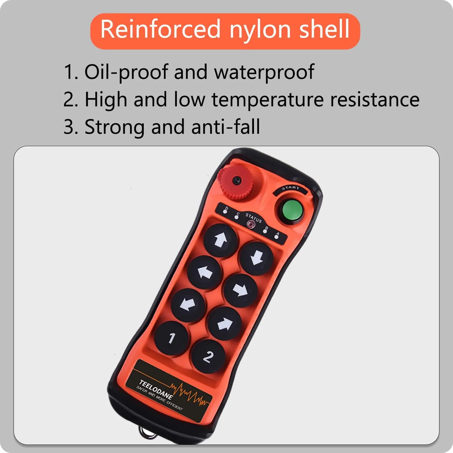 Q800 Industrial Wireless Crane Remote Control kit 8 Button 12v 24v Electric Lift Hoist Overhead Tower Bridge Transmitter Receiver with Emergency Stop