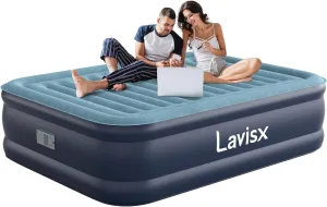 Queen Air Mattress 18” with Built in Pump, 2 Mins High Speed Inflation Luxury Auto Stop Pump Blow Up Mattress Comfort Air Bed, Colchones Inflables