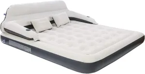 Queen Air Mattress for Tents Camping - 9" Raised Portable Double Inflatable Couch with Soft Backrest Patch Kit - Blow Up Bed for Car Travel/Overnight Outdoors/Family Leisure
