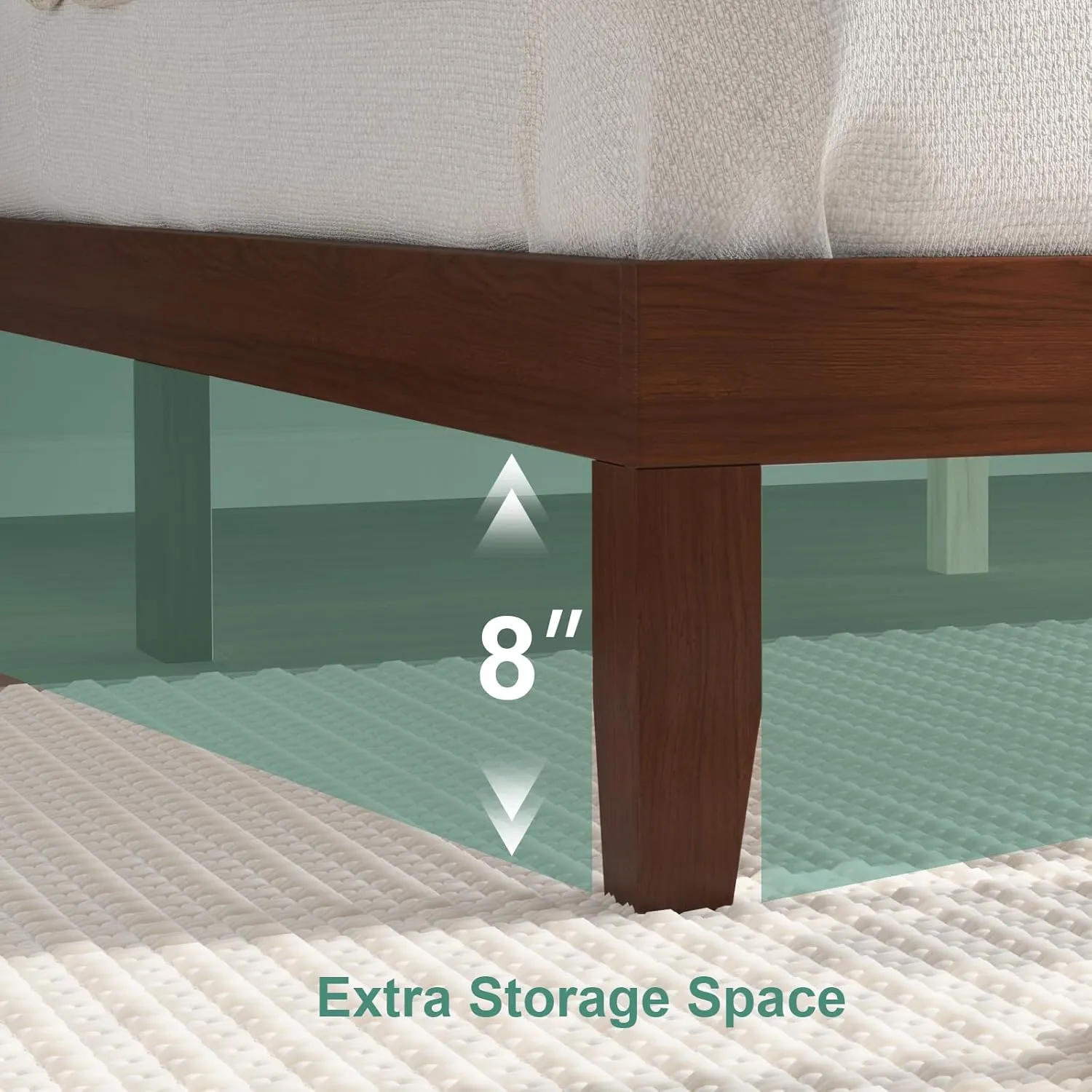 Queen Bed Frames,Wood Bed Frames,Wood Platforms Bed with Wooden Slats Support,Mattress Foundation,No Box Spring Needed,Easy Assembly,Queen,Pine