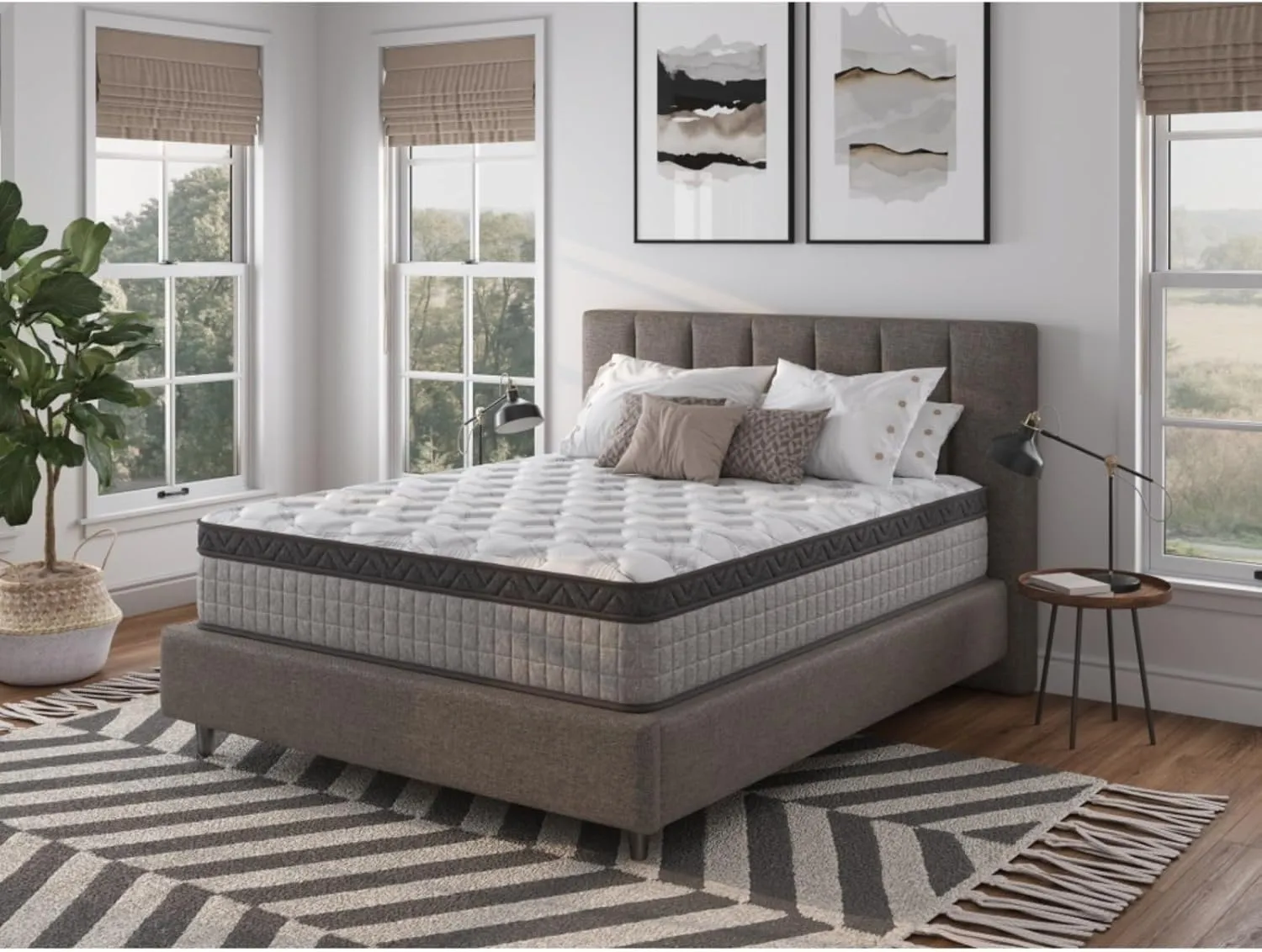 Queen Bed Mattress, Diamond Innerspring Hybrid and Cooling Gel Memory Foam Mattress, Pressure Relief, and Motion Isolation, CertiPUR-US and Oeko TEX Certified(Queen,10 Inch)