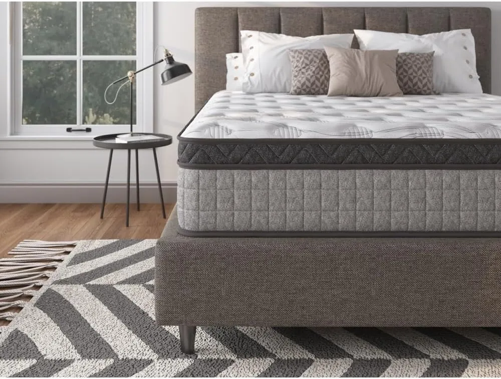 Queen Bed Mattress, Diamond Innerspring Hybrid and Cooling Gel Memory Foam Mattress, Pressure Relief, and Motion Isolation, CertiPUR-US and Oeko TEX Certified(Queen,10 Inch)