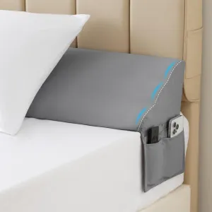 Queen Bed Wedge Pillow for Headboard, Bed Gap Filler, Triangle Pillow Wedge for Headboard Gap, Bolster Pillows for Beds, Anti-Slip Mattress Wedge Gap Filler, 60"×10"×6", Grey