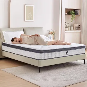 Queen Mattress, 10 inch Hybrid Mattress Queen Size in a Box, Medium Firm, Pressure Relief & Motion Isolation, Gel Memory Foam Pocket Springs, CertiPUR US Certified, 365 Nights Trial