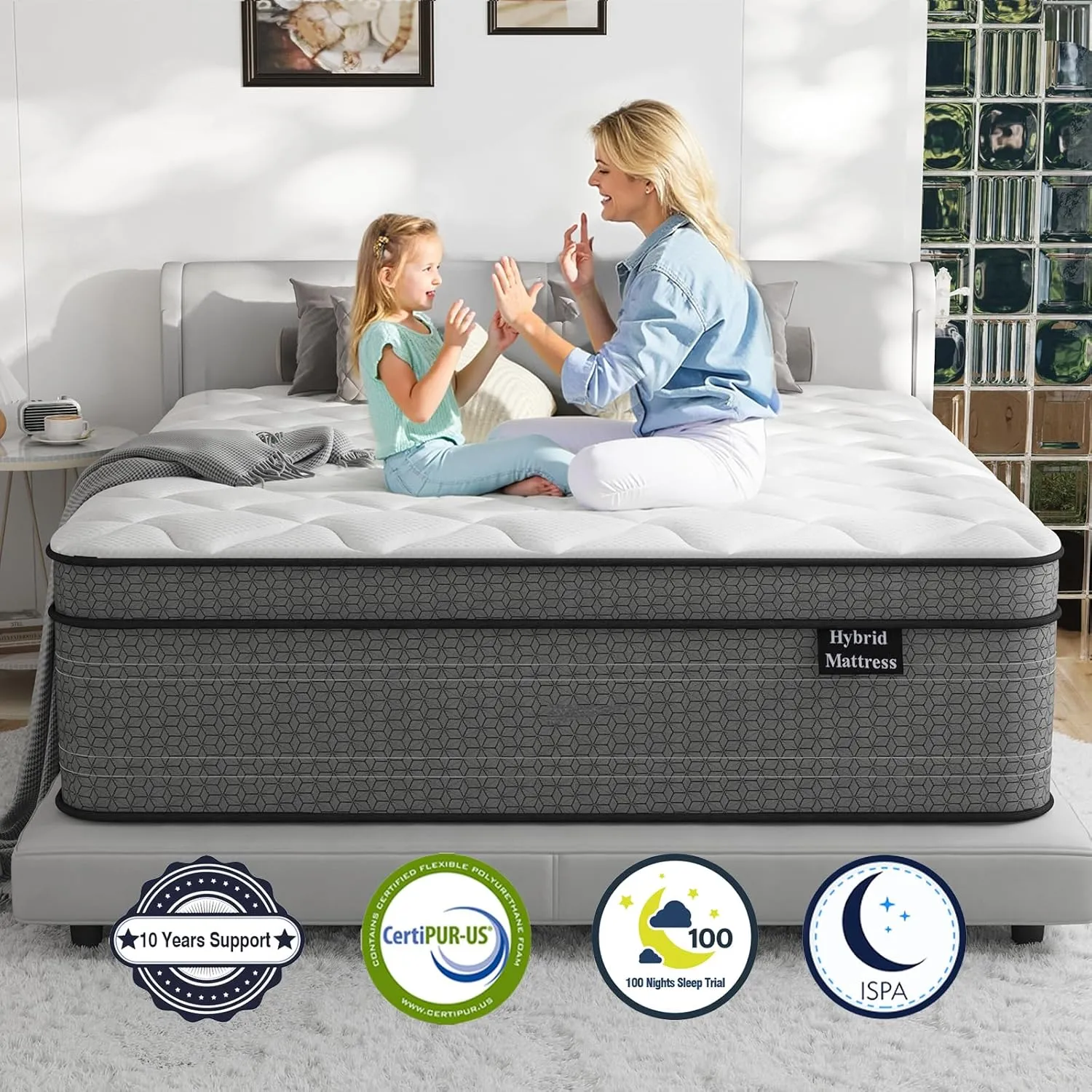 Queen Mattress, 10 Inch Hybrid Queen Bed Mattress in a Box, with Gel Memory Foam and Individual Pocket Springs, Motion Isolation, Strong Edge Support & Pressure Relief, Medium Firm