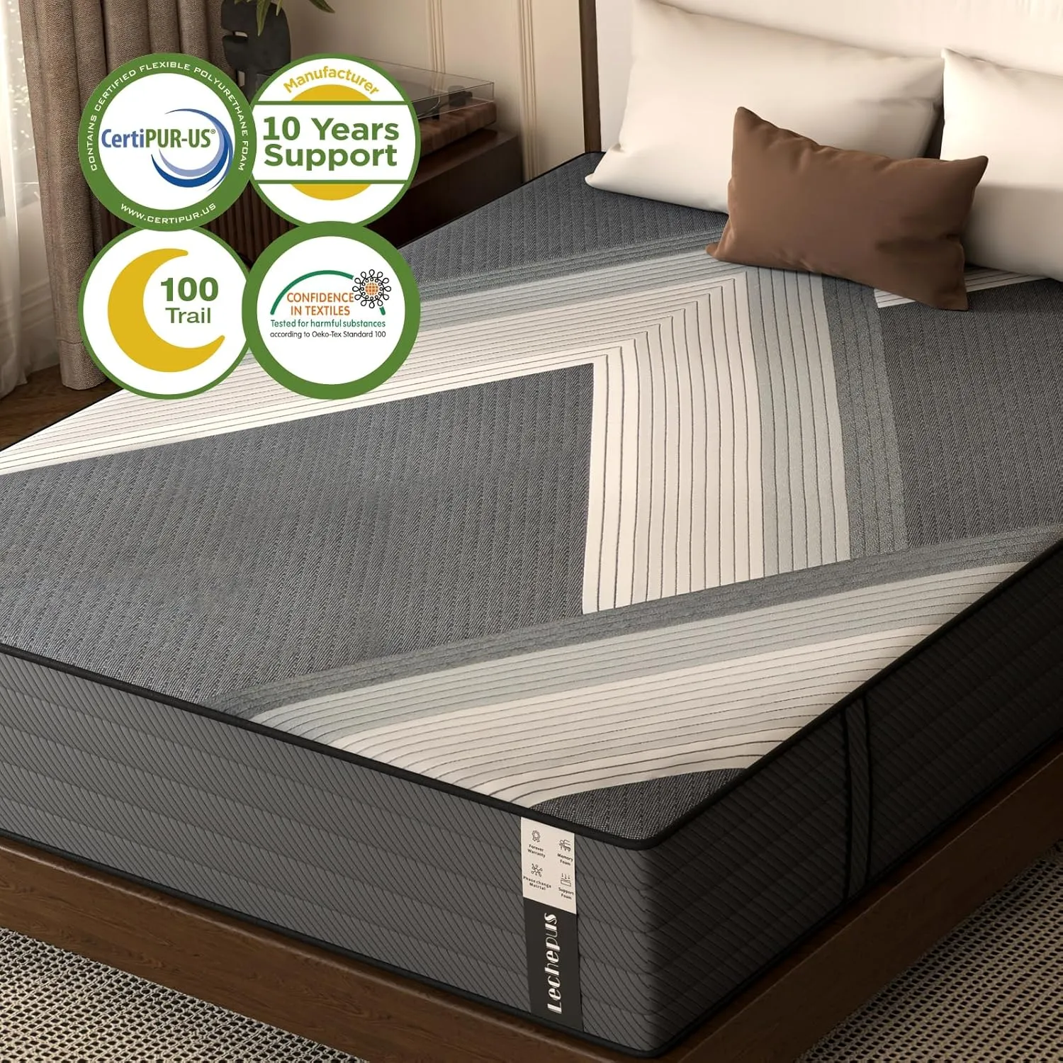 Queen Mattress, 10 Inch Medium Firm Hybrid Mattress in a Box, Supportive Memory Foam and Pocket Coil Queen Size for Back Support,Pressure Relife, Motion Isolation, No Fiberglass