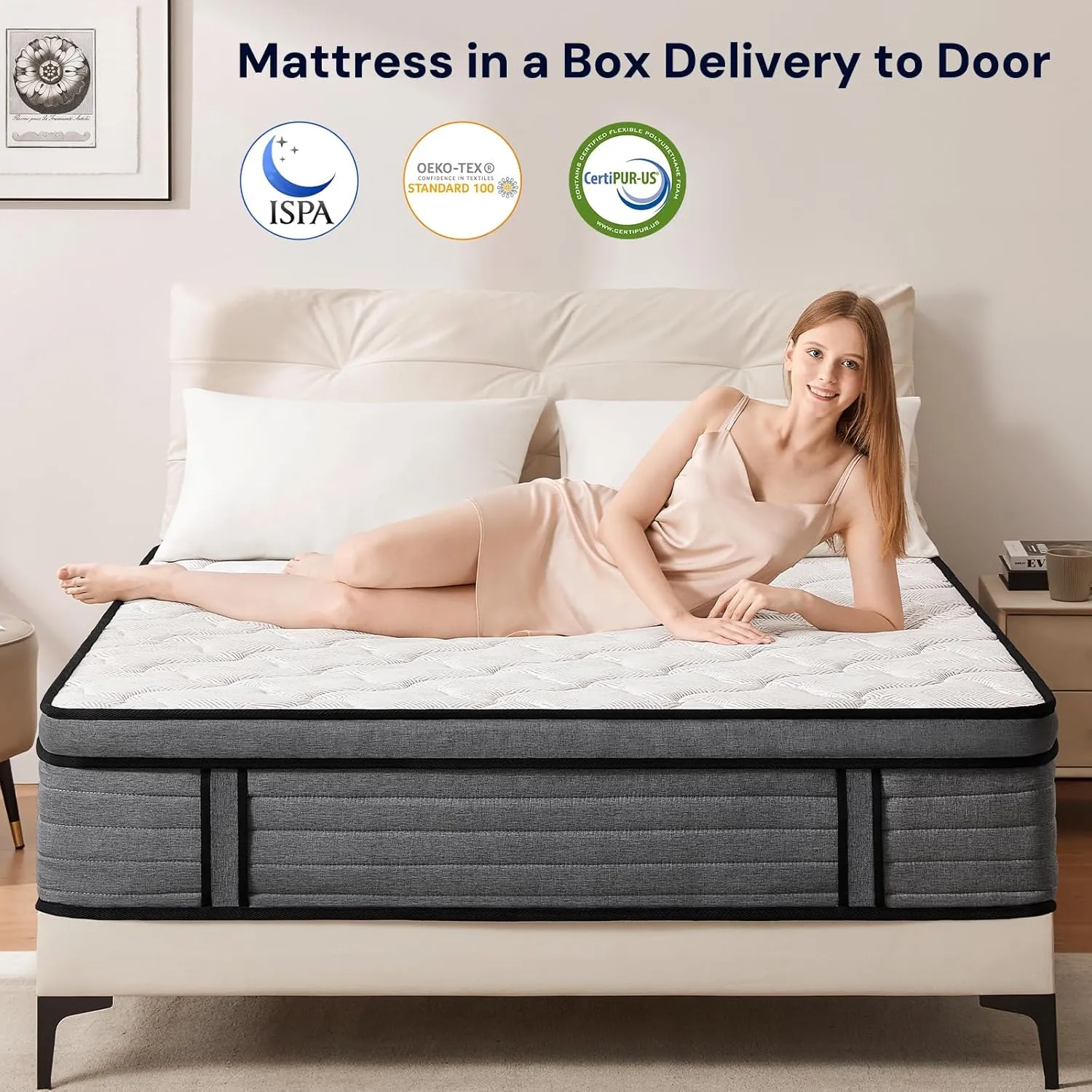 Queen Mattress 12 inch Hybrid Mattress Queen Size - Individual Pocket Box Spring Memory Foam Mattress in a Box for Bed - Medium Firm Feel Back Support Mattress for Pressure Relief with CertiPUR-US