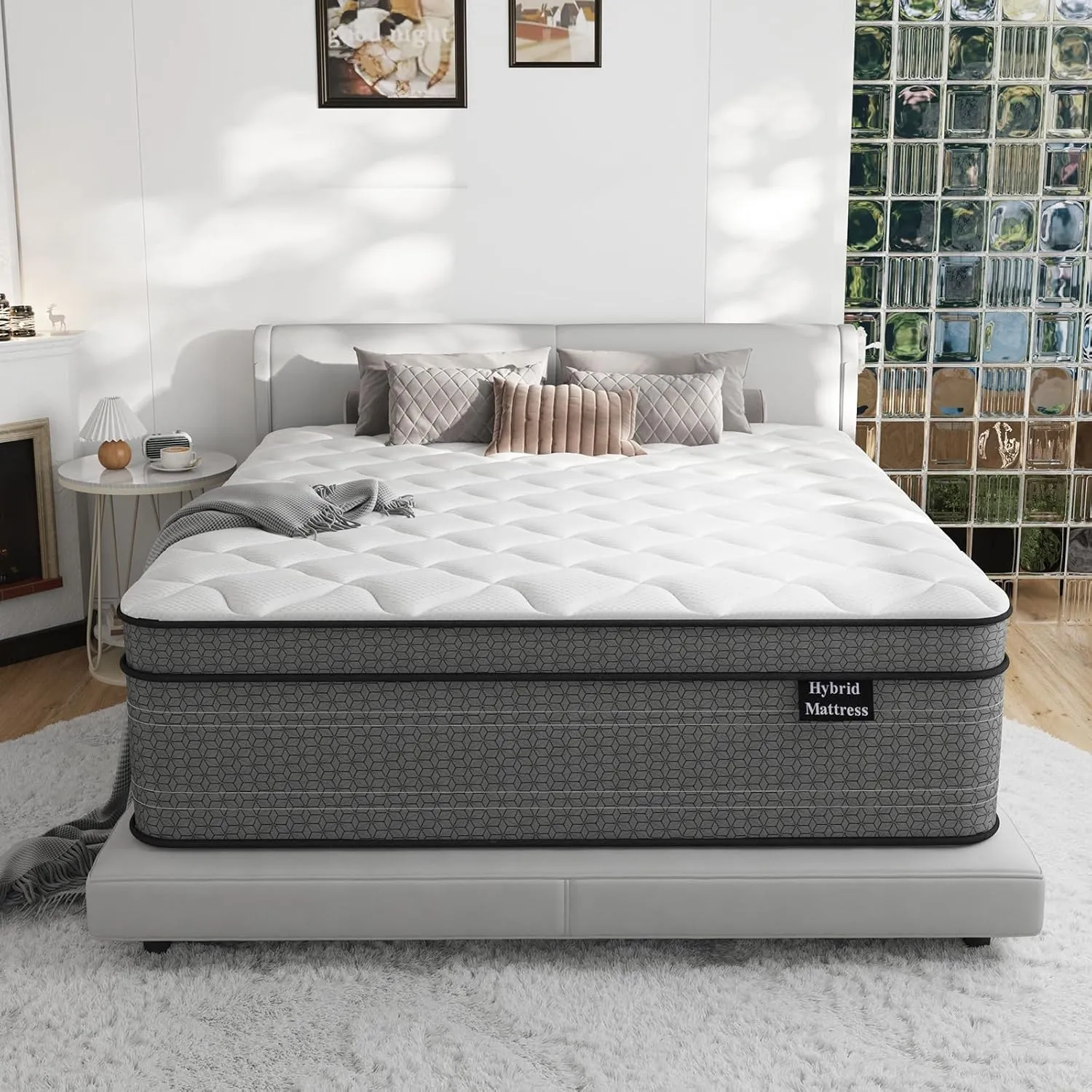 Queen Mattress, 12 Inch Hybrid Queen Bed Mattress in a Box, Medium Plush, Gel Memory Foam and Individual Pocket Spring for Pressure Relief, Edge Support, CertiPUR-US