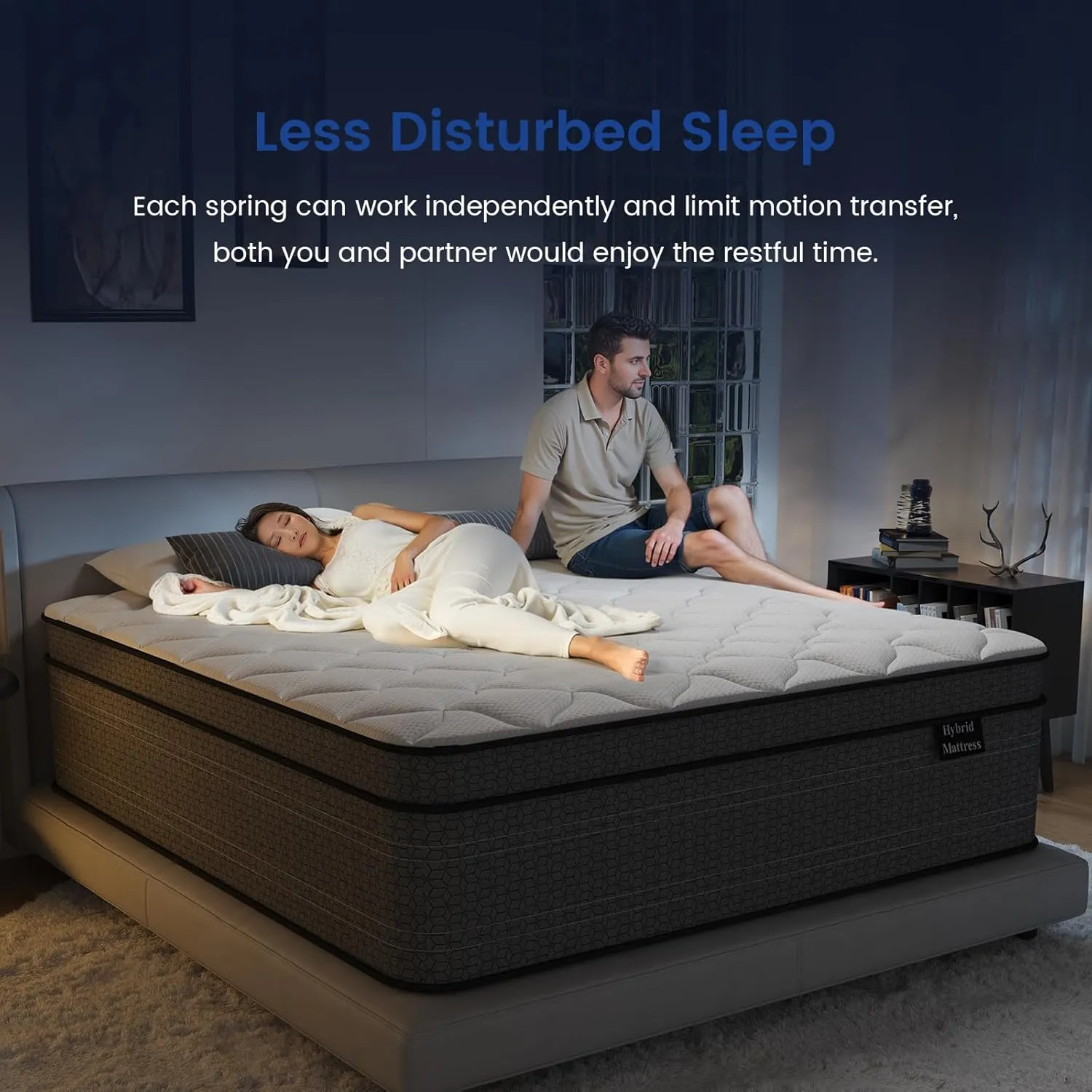 Queen Mattress, 12 Inch Hybrid Queen Bed Mattress in a Box, Medium Plush, Gel Memory Foam and Individual Pocket Spring for Pressure Relief, Edge Support, CertiPUR-US