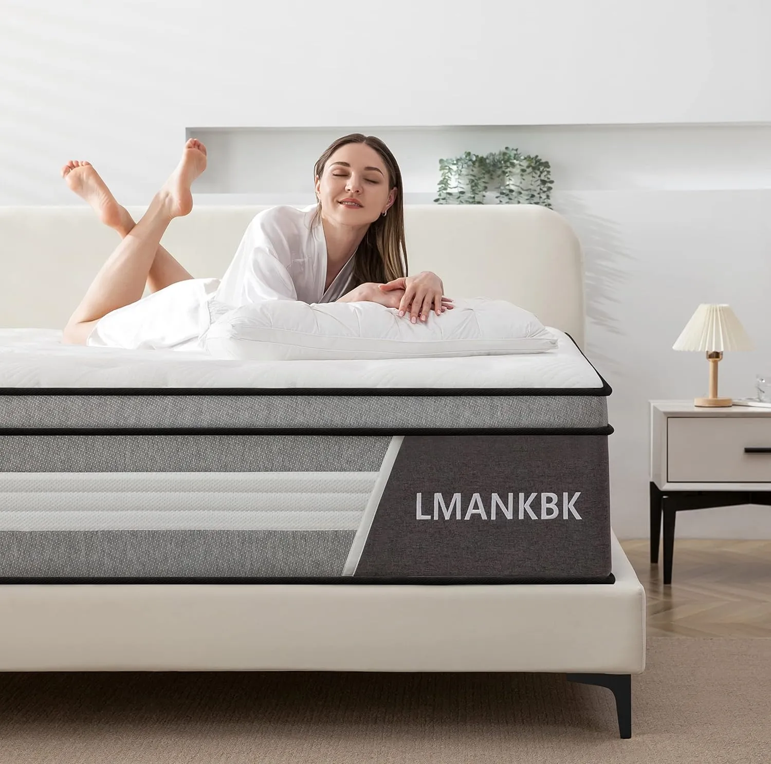 Queen mattress, 12 Inch Innerspring Hybrid Mattresses in a Box with Gel Memory Foam, Individually Wrapped Encased Coil Pocket Spring Mattress, Pressure Relief, Medium Firm Support, 60"*80"*12"