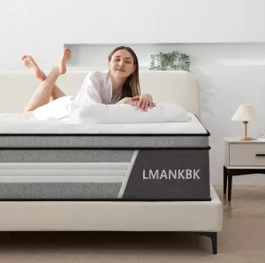 Queen mattress, 12 Inch Innerspring Hybrid Mattresses in a Box with Gel Memory Foam, Individually Wrapped Encased Coil Pocket Spring Mattress, Pressure Relief, Medium Firm Support, 60"*80"*12"