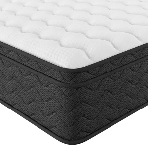 Queen Mattress, 12 Inch Mattress Queen Size, Hybrid Matress in a Box, Memory Foam & Medium Firm Support, Oeko-TEX & CertiPUR-US Certified, Pressure Relief, Cool & Breathable