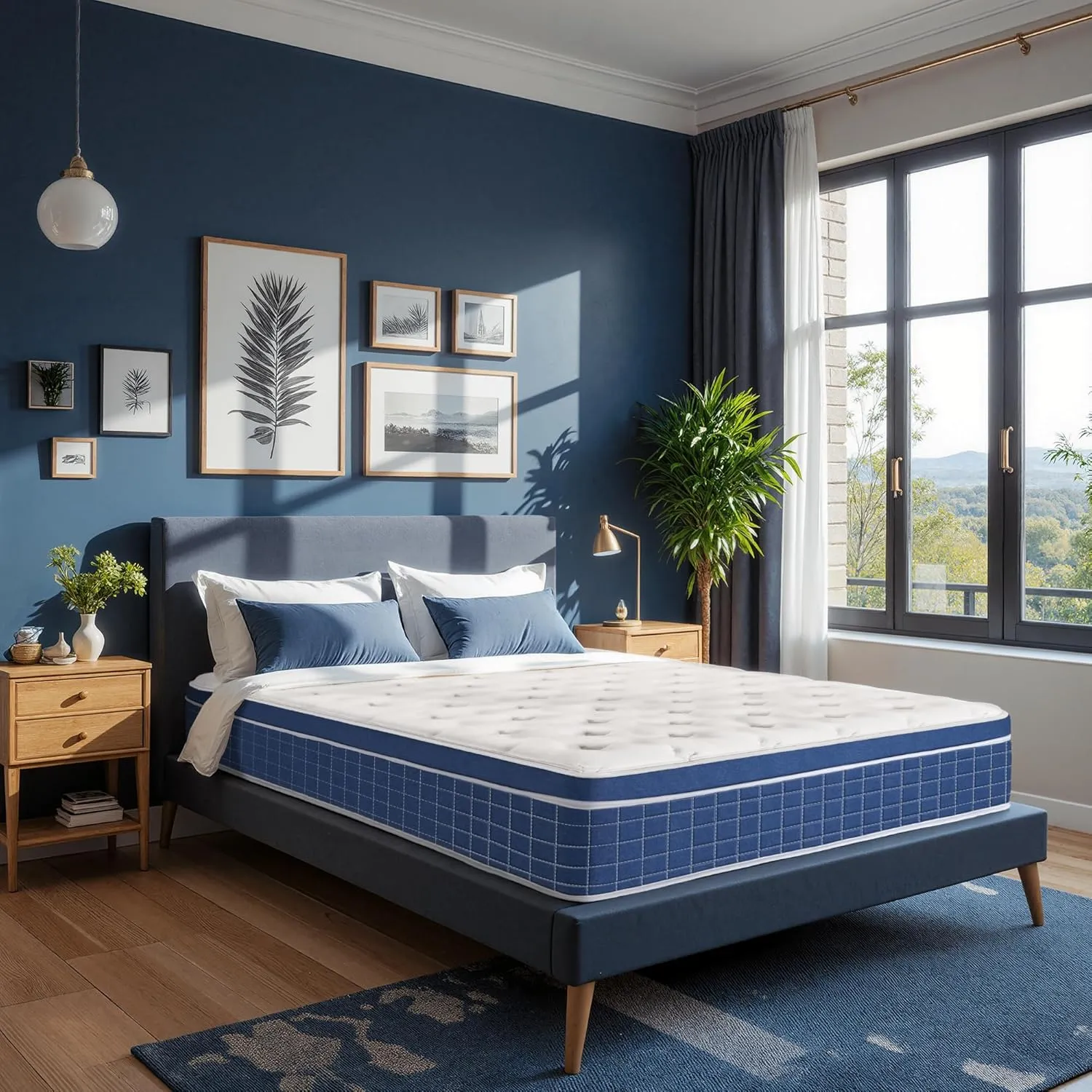 Queen Mattress 12 Inch, Memory Foam Hybrid Mattress in A Box, Queen Size Mattresses with Individually Pocket Spring for Pressure Relief Strong Edge Support Motion Isolation Medium Firm 180 Night Trial