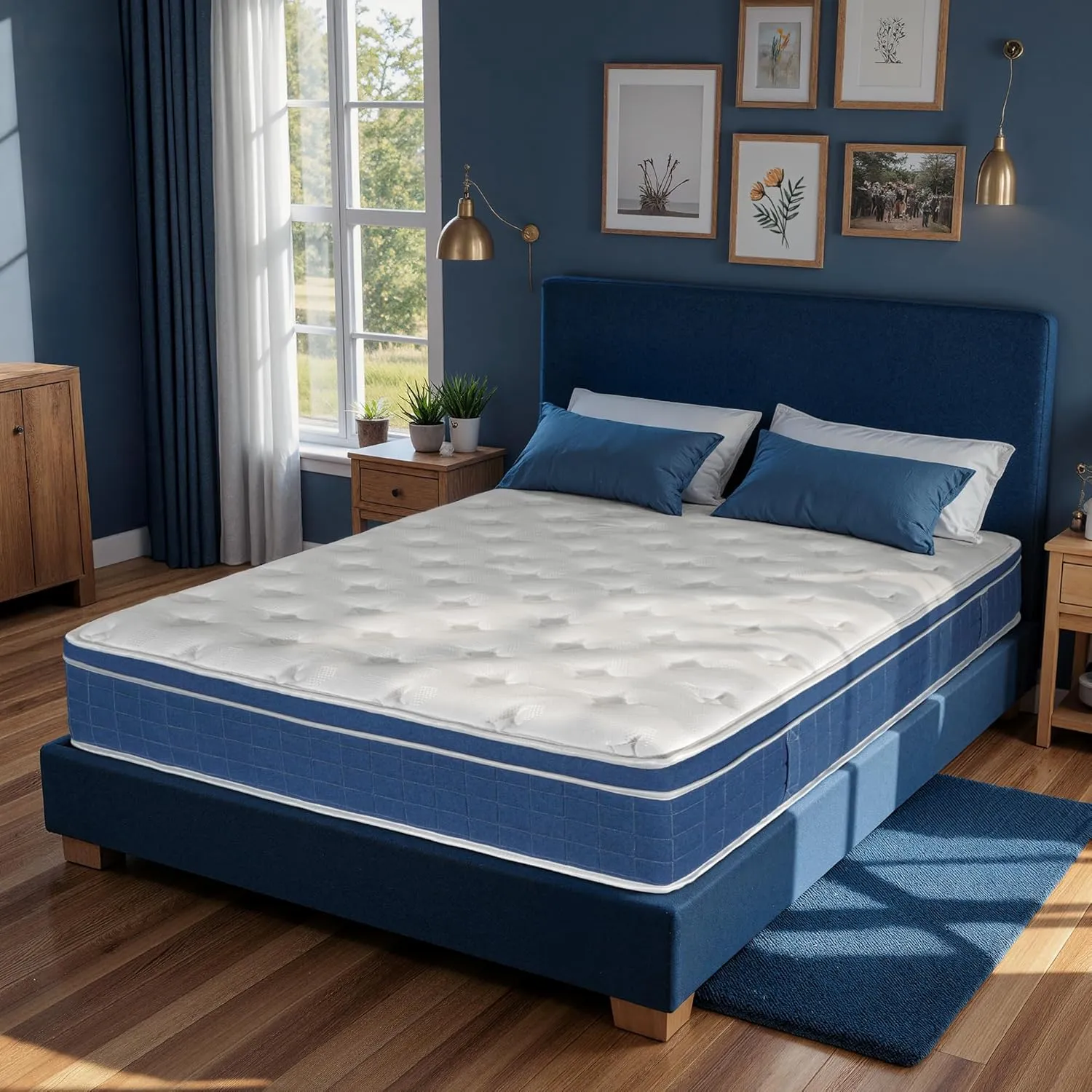 Queen Mattress 12 Inch, Memory Foam Hybrid Mattress in A Box, Queen Size Mattresses with Individually Pocket Spring for Pressure Relief Strong Edge Support Motion Isolation Medium Firm 180 Night Trial