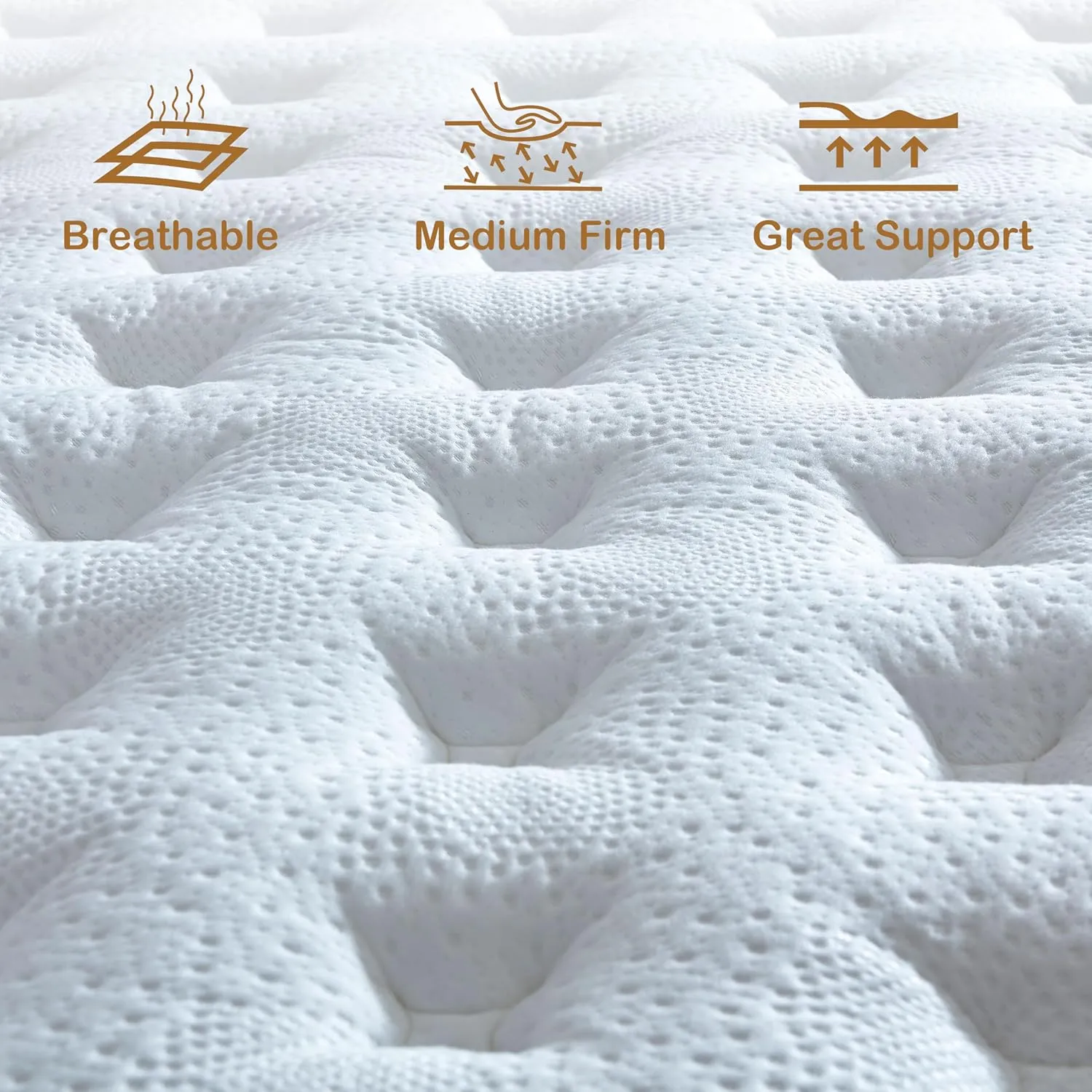 Queen Mattress, 14 Inch Innerspring Hybrid Mattress in a Box with Gel Memory Foam, Individually Wrapped Encased Coil Pocket Spring Mattress, Pressure Relief, Medium Firm Support, 60"*80"*14"