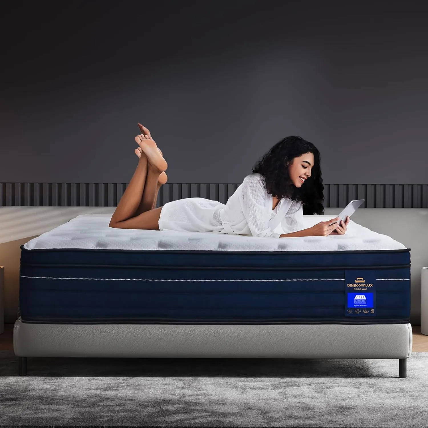 Queen Mattress 14 Inch,Memory Foam Hybrid Queen Size Mattresses in a Box,Motion Isolation & Pressure Relief,Medium Firm Support,CertiPUR-US