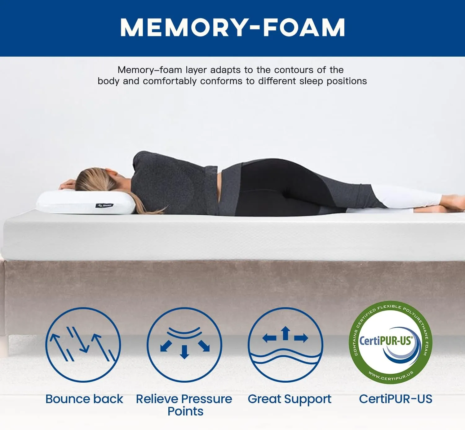 Queen Mattress 6 inch Gel Memory Foam Mattress Queen Mattresses Medium Firm Mattresses for Cool Sleep Relieving Pressure Relief CertiPUR-US Certified Mattress in a Box