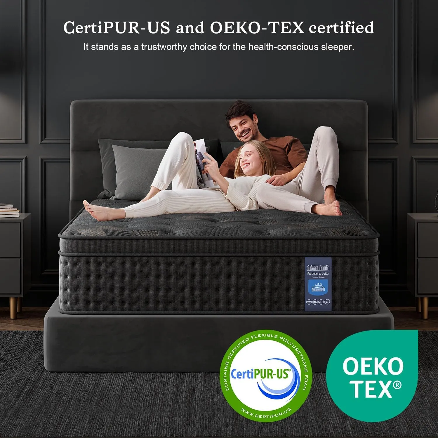Queen Mattress,10 Inch Hybrid Queen Mattresses with Memory Foam & Pocket Spring,Superior Hybrid Mattress with Gel Memory Foam or Back & Lumbar Support,100 Night Trial, Fiberglass Free.