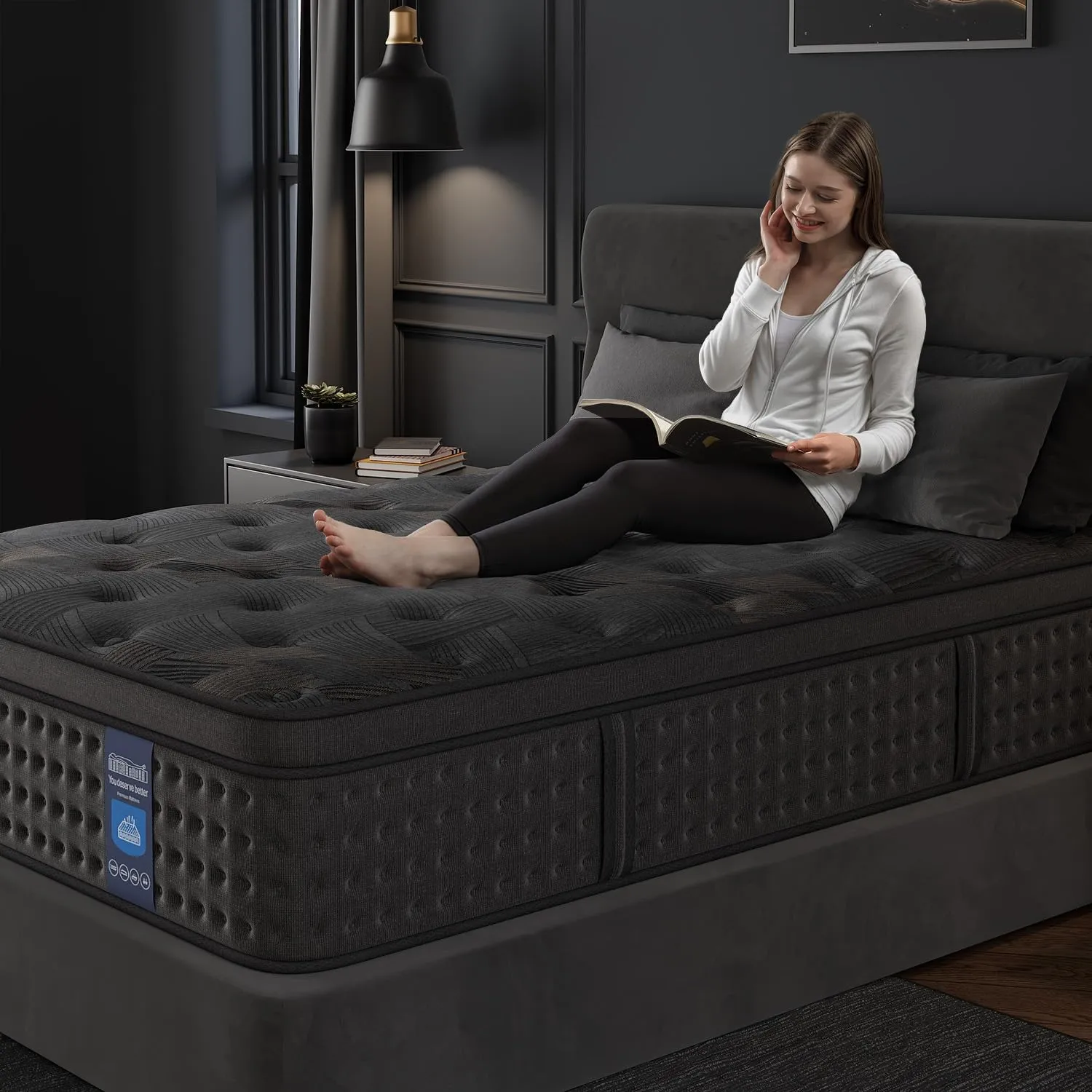 Queen Mattress,10 Inch Hybrid Queen Mattresses with Memory Foam & Pocket Spring,Superior Hybrid Mattress with Gel Memory Foam or Back & Lumbar Support,100 Night Trial, Fiberglass Free.