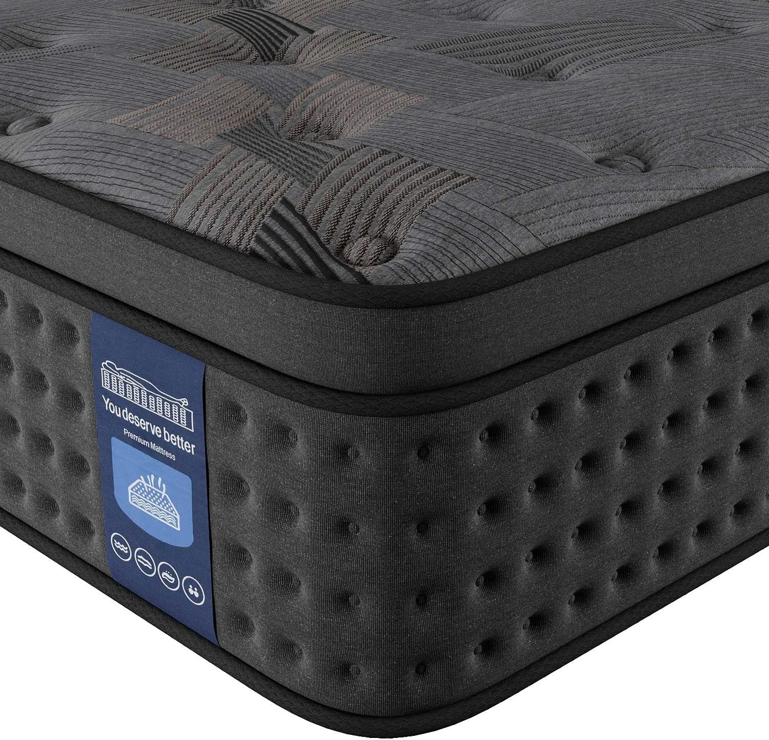 Queen Mattress,10 Inch Hybrid Queen Mattresses with Memory Foam & Pocket Spring,Superior Hybrid Mattress with Gel Memory Foam or Back & Lumbar Support,100 Night Trial, Fiberglass Free.