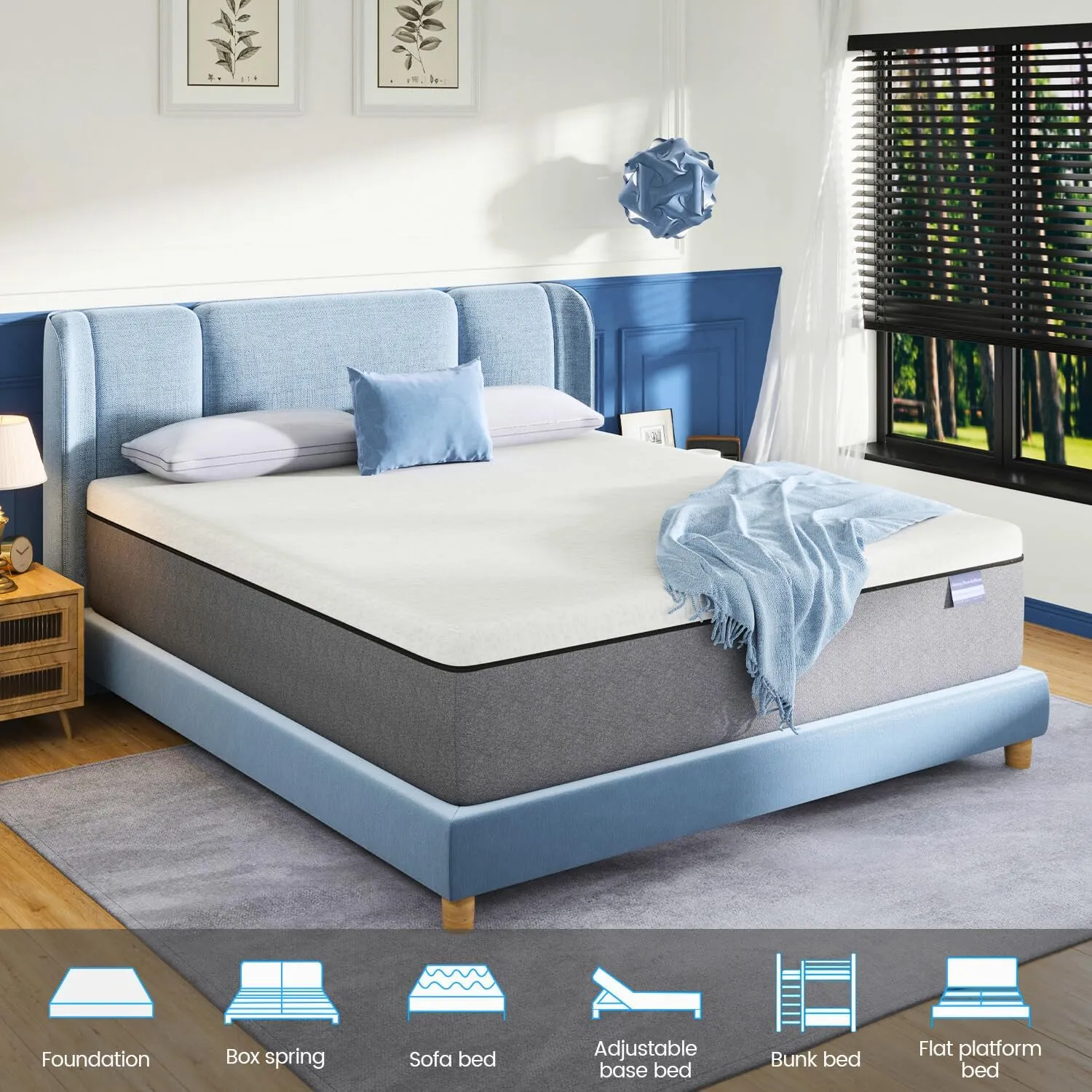 Queen Size Mattress [2025NEW], 12 Inch Gel Memory Foam Queen Mattress, Medium Firm Mattresses for Pressure Relief & Back Pain, No-Fiberglass, CertiPUR-US, 100-Night Trial, Mattresses in a Box