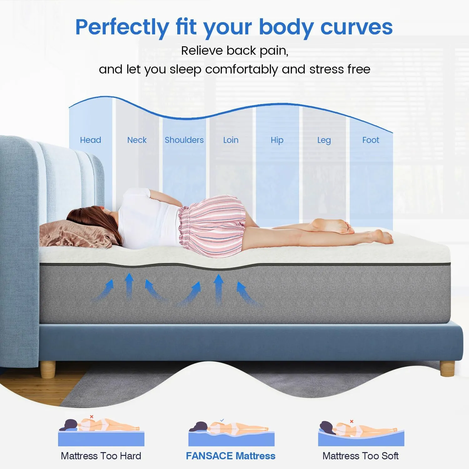 Queen Size Mattress [2025NEW], 12 Inch Gel Memory Foam Queen Mattress, Medium Firm Mattresses for Pressure Relief & Back Pain, No-Fiberglass, CertiPUR-US, 100-Night Trial, Mattresses in a Box