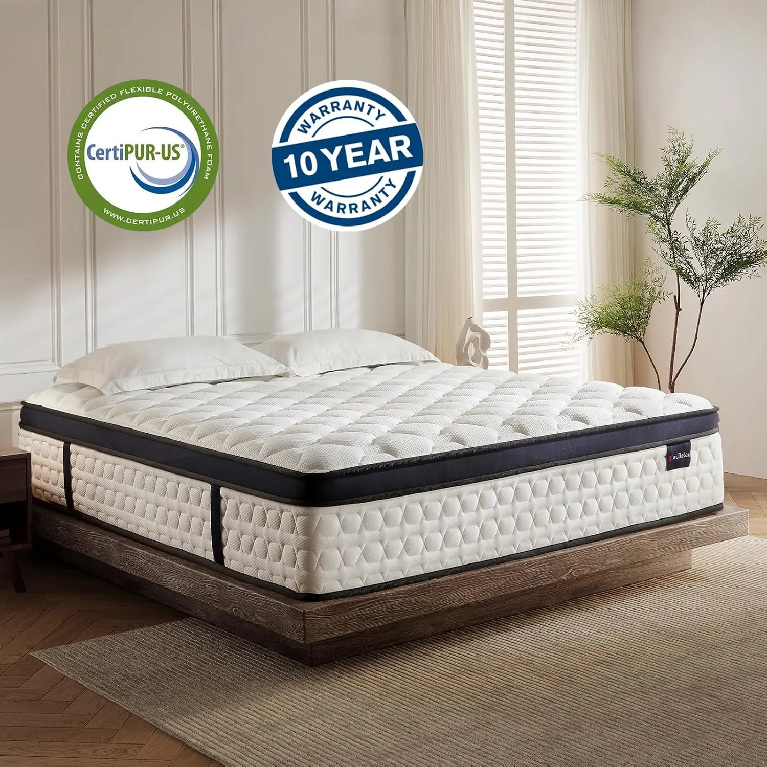 Queen Size Mattress,14 Inch Hybrid Mattress in a Box,with Gel Memory Foam & Individual Pocket Spring for Edge Support, Pressure Relief, Medium Firm,CertiPUR-US