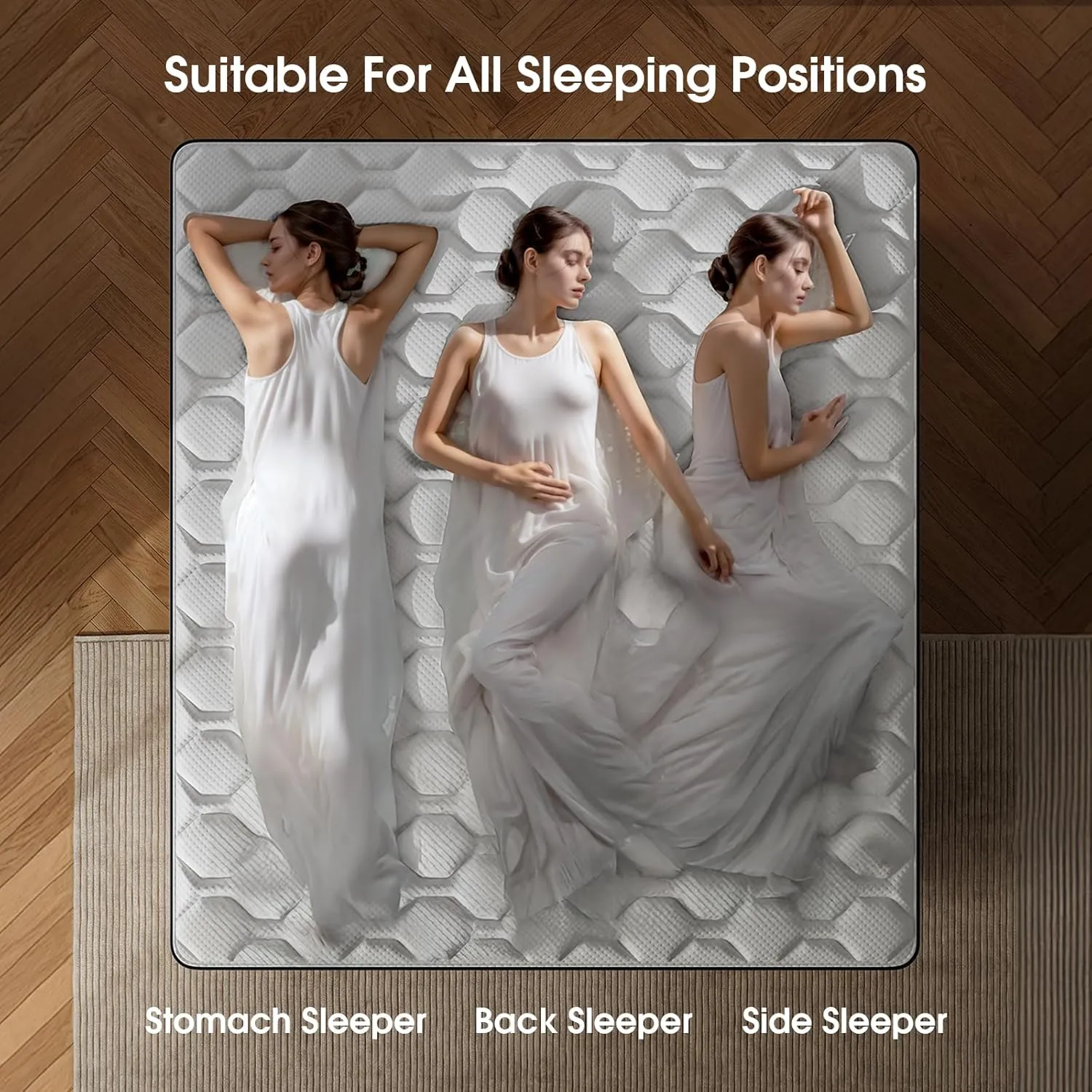 Queen Size Mattress,14 Inch Hybrid Mattress in a Box,with Gel Memory Foam & Individual Pocket Spring for Edge Support, Pressure Relief, Medium Firm,CertiPUR-US