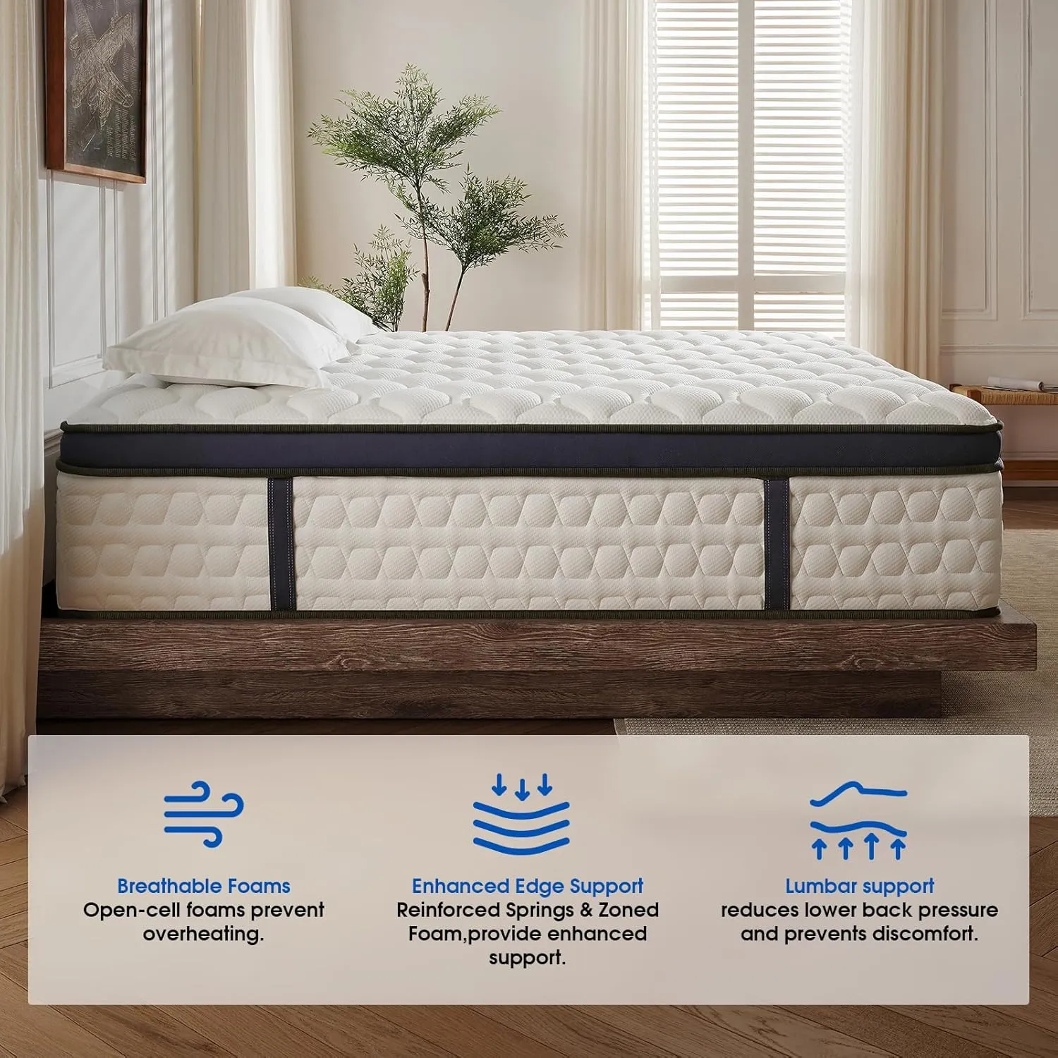 Queen Size Mattress,14 Inch Hybrid Mattress in a Box,with Gel Memory Foam & Individual Pocket Spring for Edge Support, Pressure Relief, Medium Firm,CertiPUR-US