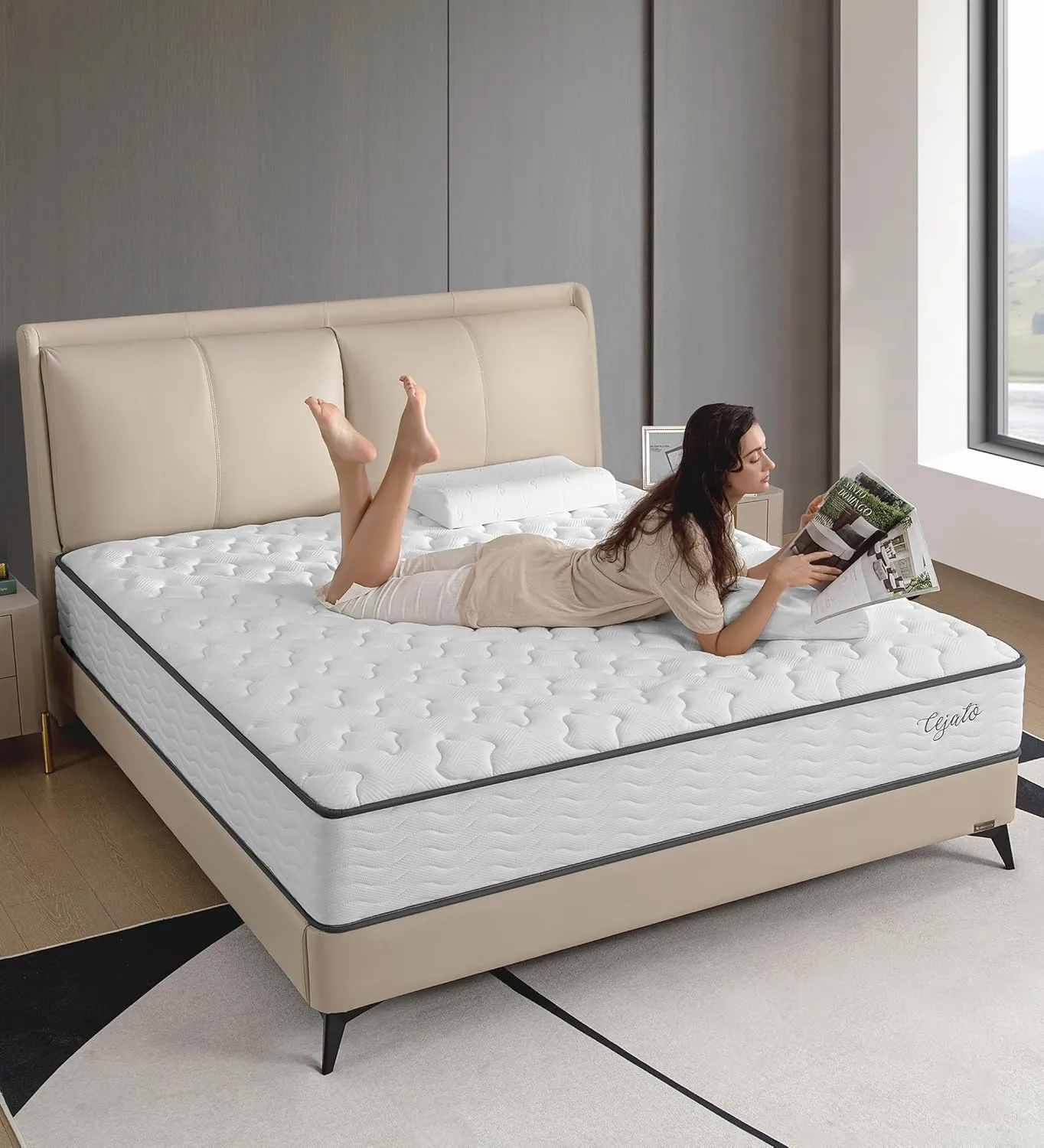Queen Size Mattresses,10 Inch Memory Foam Hybrid Queen Mattresses in a Box White Mattress with Provide Sleep Support and Pressure Relief,Medium Firm,CertiPUR-US.
