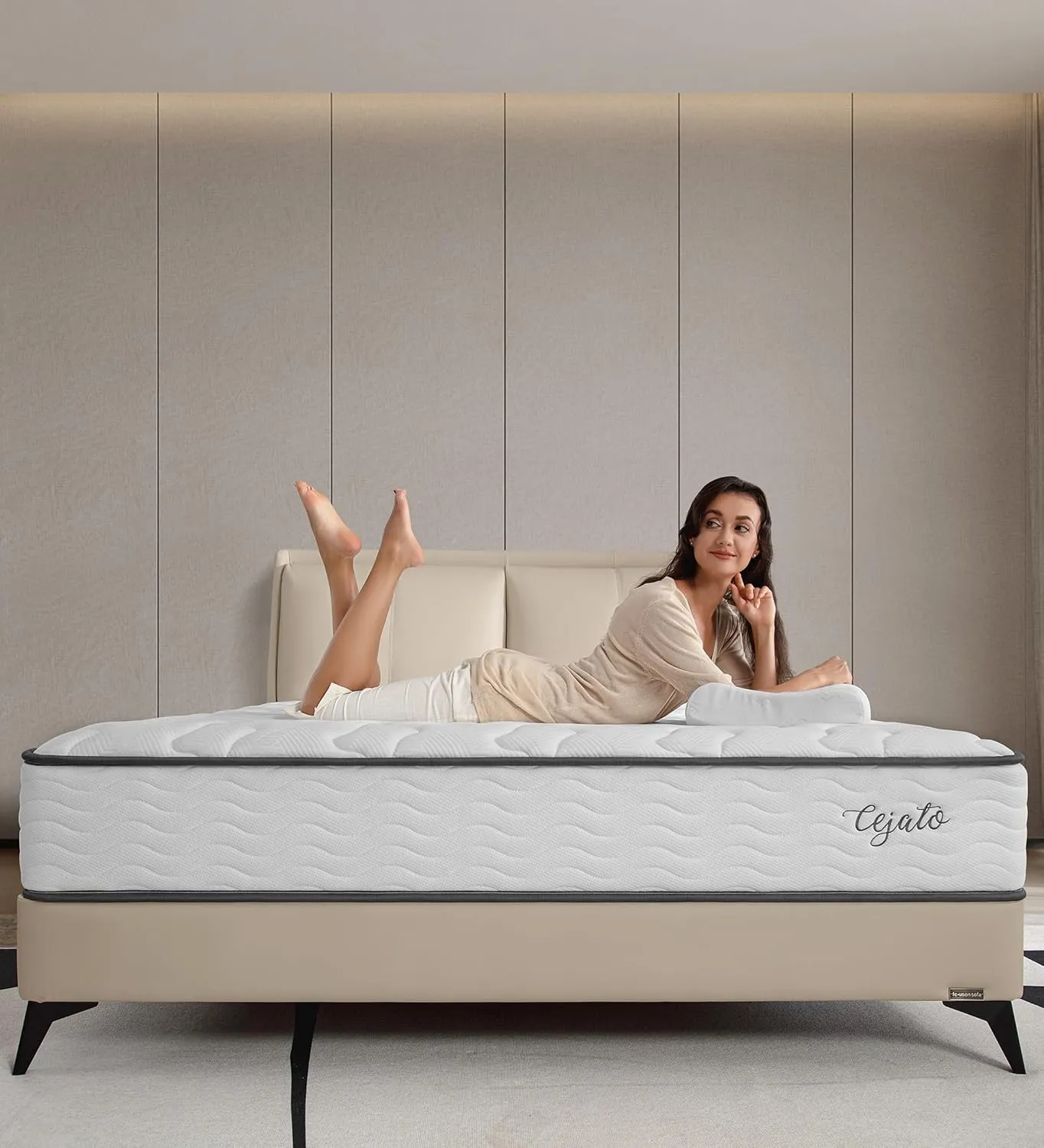 Queen Size Mattresses,10 Inch Memory Foam Hybrid Queen Mattresses in a Box White Mattress with Provide Sleep Support and Pressure Relief,Medium Firm,CertiPUR-US.